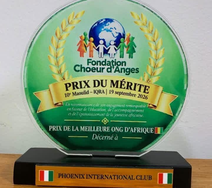 FIERTÉ GUINÉENNE : LE PHOENIX INTERNATIONAL CLUB SACRE MEILLEURE ONG DE L’AFRIQUE POUR LA DEUXIÈME FOIS, APRÈS SON PREMIER SACRE EN 2023 A ABIDJAN